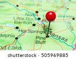 Pine Bluff pinned on a map of Arkansas, USA
