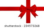 gift red ribbon and bow... | Shutterstock . vector #234573268