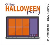 online halloween party concept  ... | Shutterstock .eps vector #1827420992