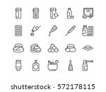 pills. set of outline vector... | Shutterstock .eps vector #572178115