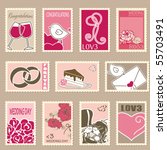 Wedding Postage Stamps Set