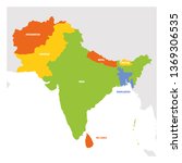 south asia region. map of... | Shutterstock .eps vector #1369306535