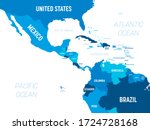 central america map   green hue ... | Shutterstock .eps vector #1724728168