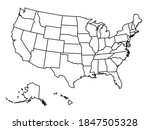 blank outline map of united... | Shutterstock .eps vector #1847505328