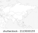 asia simple outline blank map | Shutterstock .eps vector #2115033155
