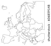 blank outline map of europe.... | Shutterstock .eps vector #606859148