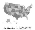 political map of united states... | Shutterstock .eps vector #665263282