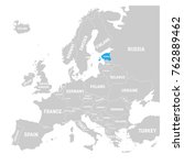 estonia marked by blue in grey... | Shutterstock .eps vector #762889462
