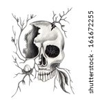 art skull surreal. hand drawing ... | Shutterstock . vector #161672255