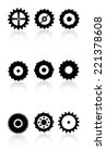 gears and cog wheels icons set... | Shutterstock .eps vector #221378608