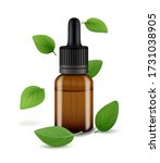 a bottle of essential oil with... | Shutterstock .eps vector #1731038905