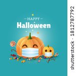 happy halloween greeting card... | Shutterstock .eps vector #1812787792