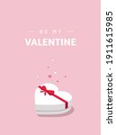 be my valentine. cute isometric ... | Shutterstock .eps vector #1911615985