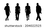 black silhouettes of ordinary... | Shutterstock . vector #204022525