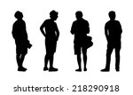 silhouettes of ordinary young... | Shutterstock . vector #218290918