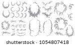 set of vector floral scroll... | Shutterstock .eps vector #1054807418