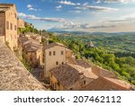 Landscape of the Tuscany seen from the walls of Montepulciano, Italy