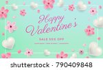 valentines day sale background... | Shutterstock .eps vector #790409848