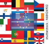 all flags  eu member states ... | Shutterstock . vector #468426902