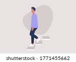 young male character walking... | Shutterstock .eps vector #1771455662