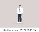 a young male asian character... | Shutterstock .eps vector #2072751185