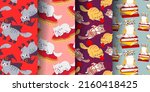 vector set of seamless pattern... | Shutterstock .eps vector #2160418425