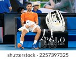 Small photo of MELBOURNE, AUSTRALIA - JANUARY 13: Novak Djokovic of Serbia and Nick Kyrgios of Australia play an Arena Showdown charity match ahead of the 2023 Australian Open at Melbourne Park on January 13, 2023