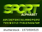 sport alphabet font. fast speed ... | Shutterstock .eps vector #1573504525