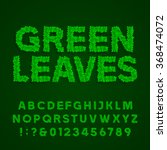 green leaves alphabet font.... | Shutterstock .eps vector #368474072