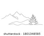 mountain landscape with fir... | Shutterstock .eps vector #1801348585