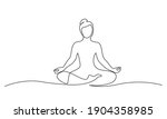 woman sitting in lotus pose... | Shutterstock .eps vector #1904358985
