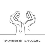 continuous line drawing. hands... | Shutterstock .eps vector #679006252
