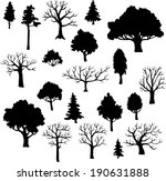 set of different trees  vector... | Shutterstock .eps vector #190631888