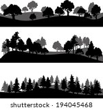 set of different silhouettes of ... | Shutterstock .eps vector #194045468