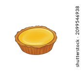 drawing sketch of egg tart ... | Shutterstock . vector #2099546938