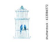 Two Swallows In A Cage Drawing...
