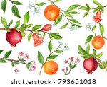 template with tree branches... | Shutterstock . vector #793651018