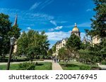 Small photo of Notre Dame, IN, USA, 09.10.2022 - University of Notre Dame Main Building on Gameday
