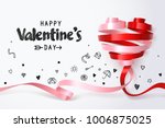 twirl red and pink heart ribbon ... | Shutterstock .eps vector #1006875025