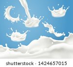 splash milk collection  vector... | Shutterstock .eps vector #1424657015