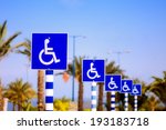 Closeup of handicapped parking place sign