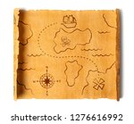 pirate treasure map isolated | Shutterstock . vector #1276616992