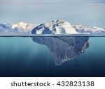 iceberg with above and underwater view taken in greenland