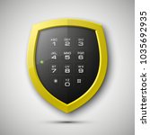 shield with electronic... | Shutterstock . vector #1035692935