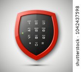 shield with electronic... | Shutterstock . vector #1042437598