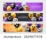 three halloween vector... | Shutterstock .eps vector #2029077578