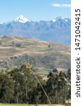 Small photo of Sacred Valley, Peru - 05/21/2019: The inescapable snow peaked Andes in the Sacred Valley of Peru.