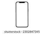 Small photo of mockup smartphone iPhone with blank,empty screen on the white background. Apple is a multinational technology company. Batumi, Georgia - April 11, 2023