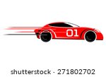 Speeding Race Car Vector Icon