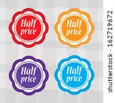 half price stickers with... | Shutterstock .eps vector #162719672
